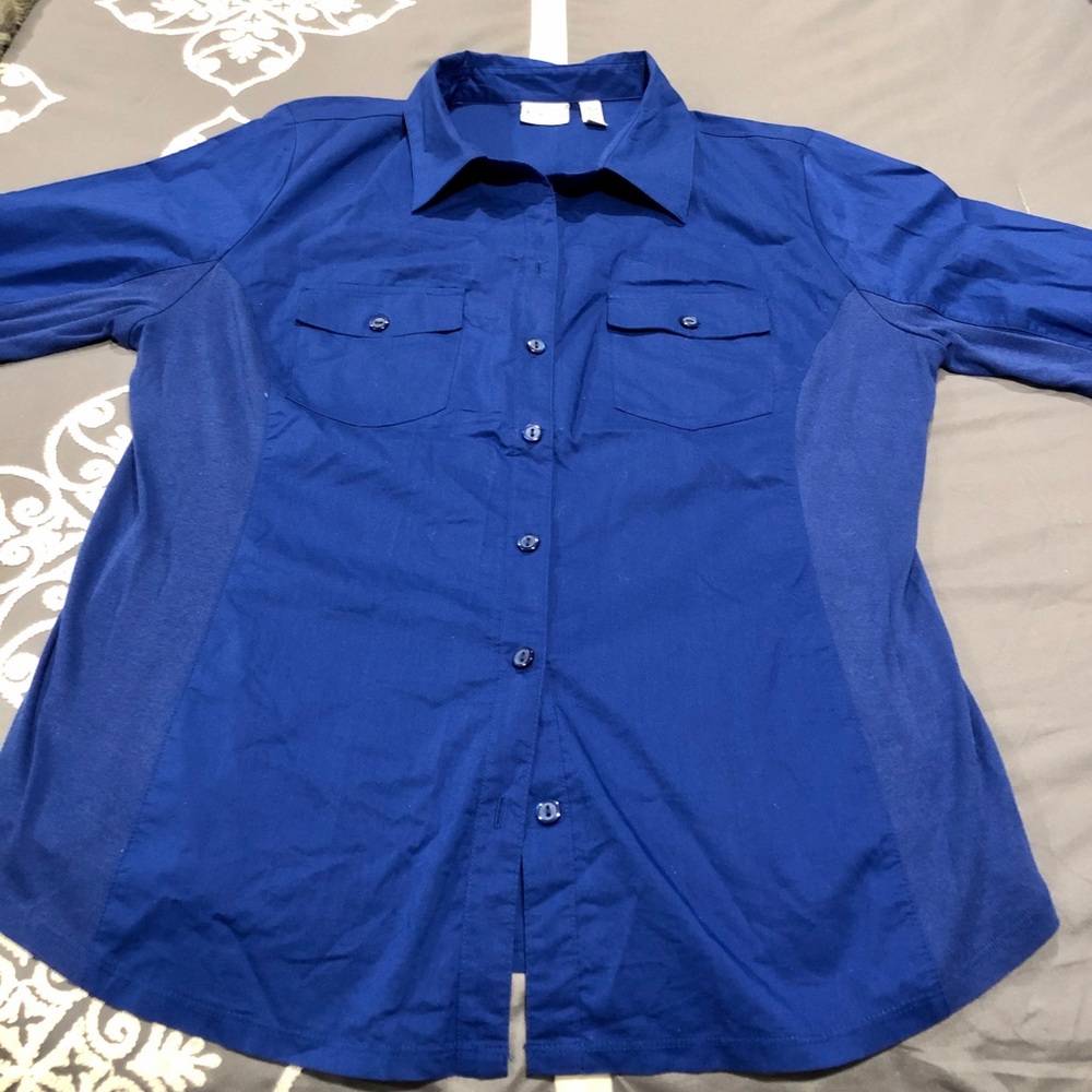 Kim Rogers XXL royal blue button down